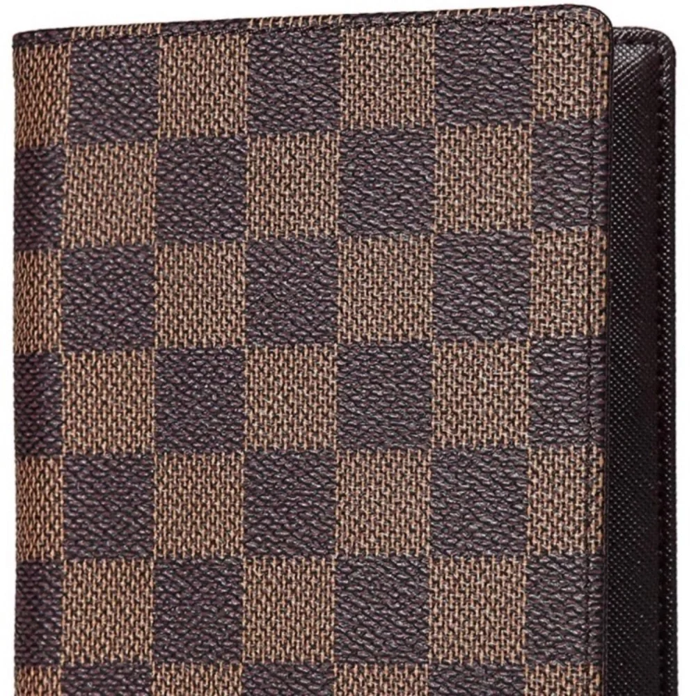 - Lux WOMAN’S BROWN checkered  RFID Passport Holder